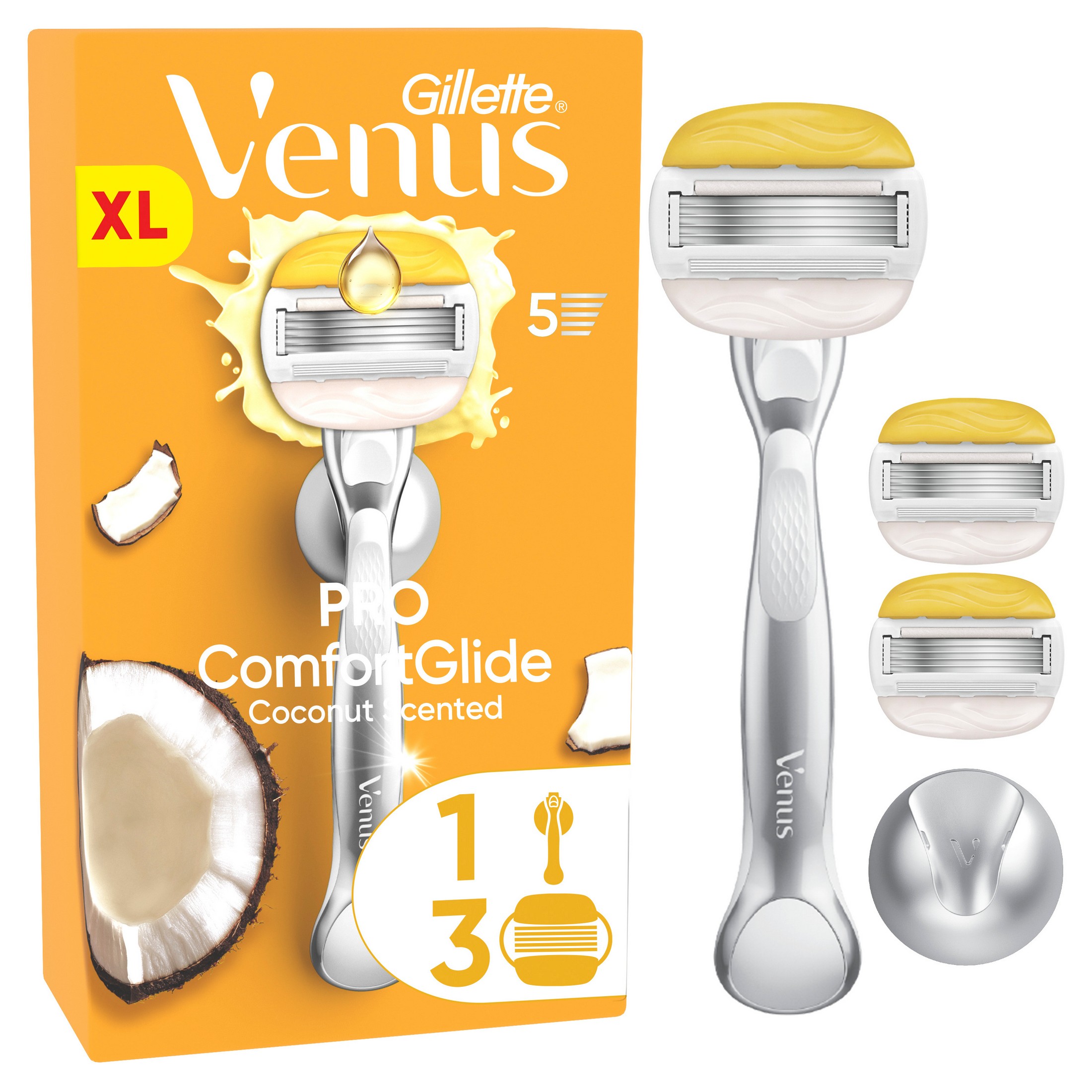 Gillette Venus Comfortglide Coconut holicí strojek + 3 hlavice