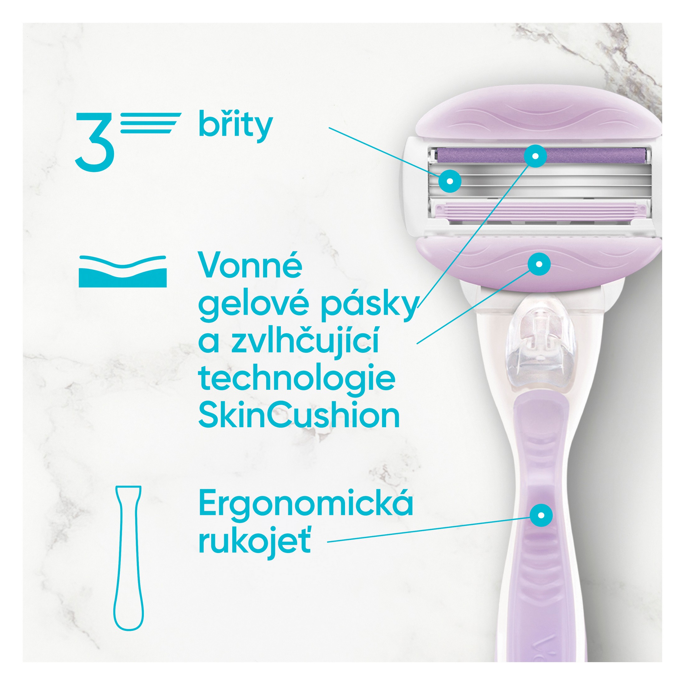 Gillette Venus Comfortglide Breeze náhradní hlavice 6 ks