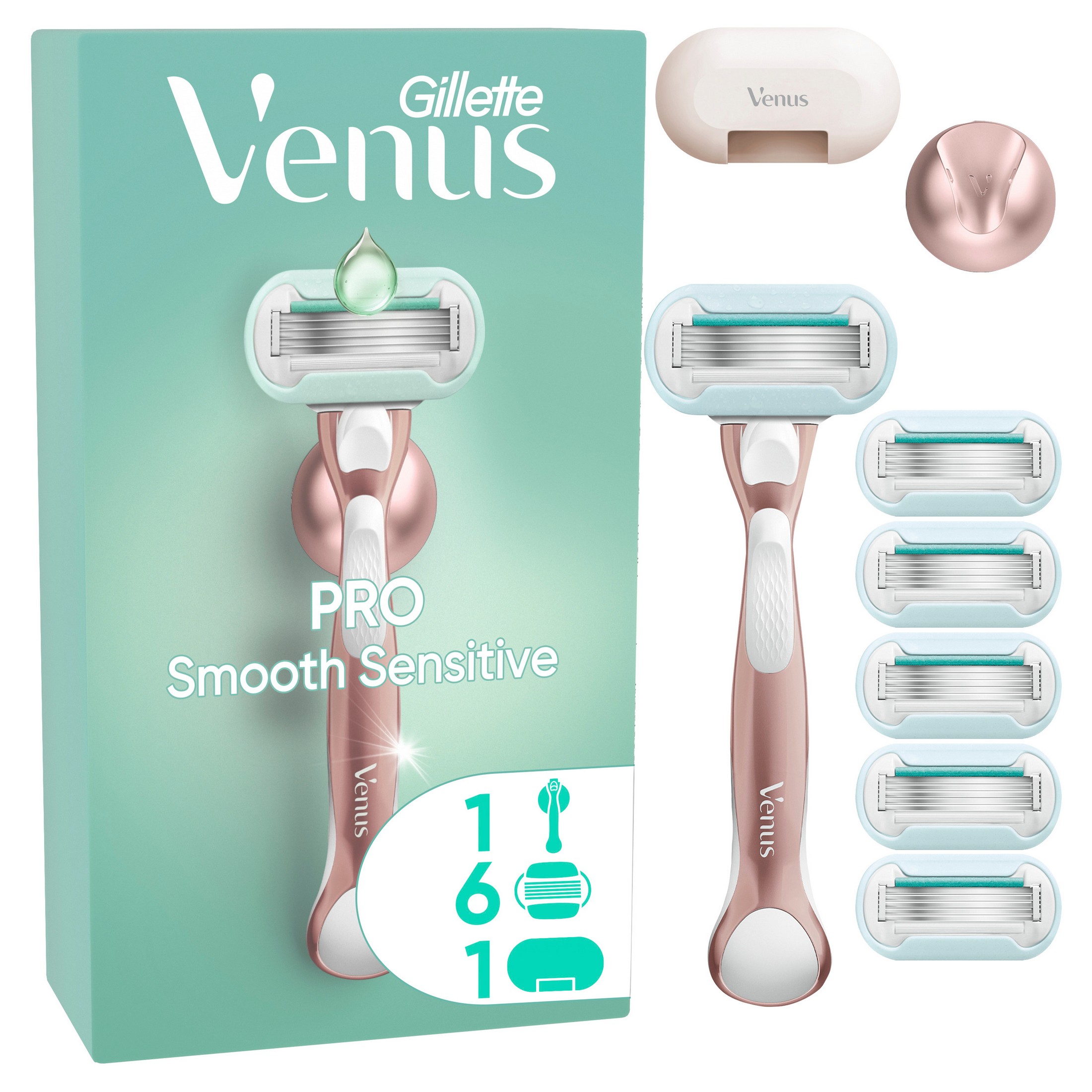 Gillette Venus Pro Smooth Sensitive holicí strojek + 6 hlavic