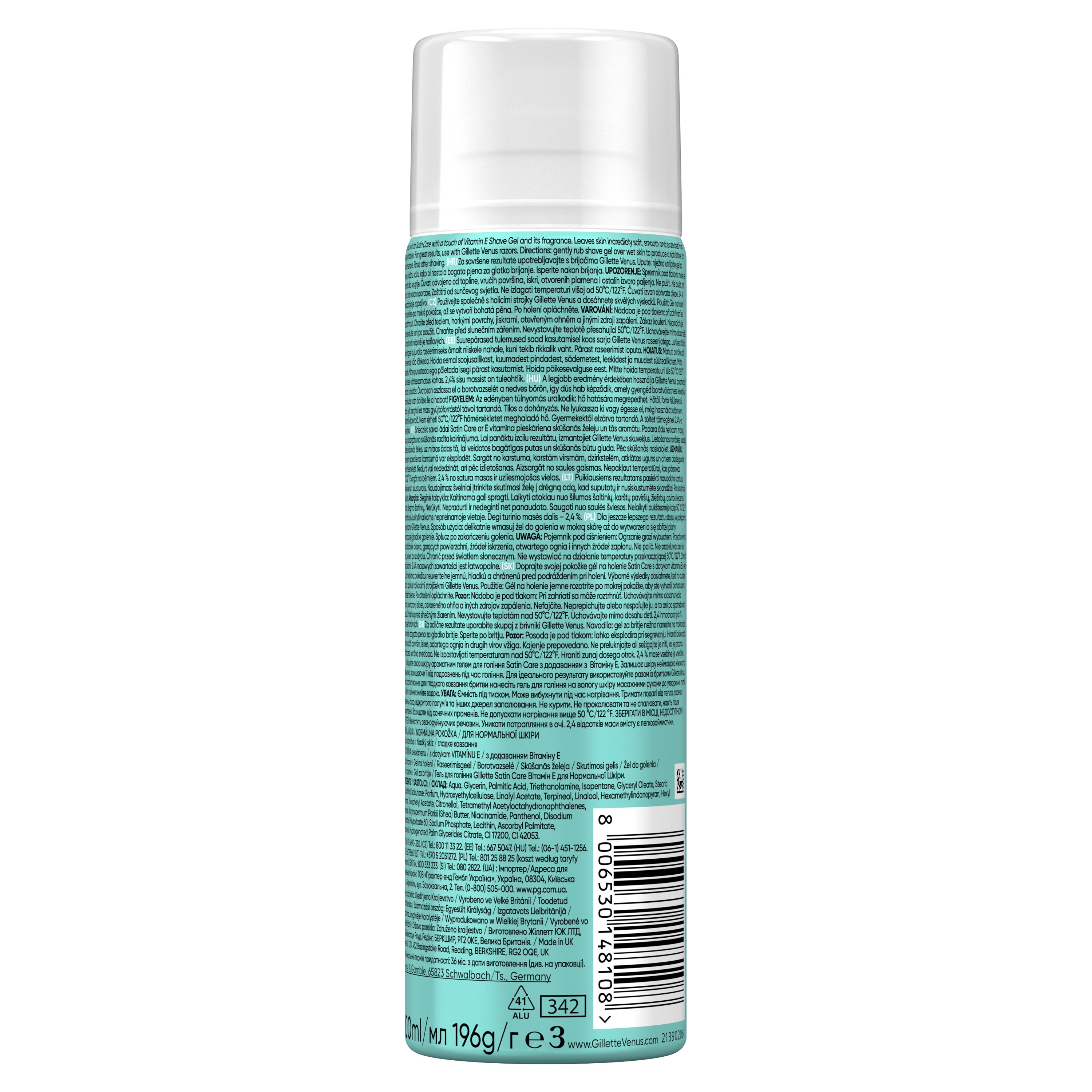 Gillette Satin Care Vitamin E gel na holení 200 ml