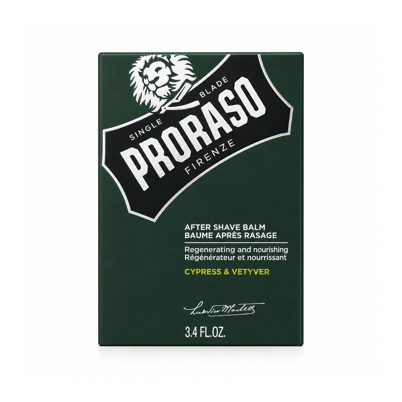 Proraso Cypress and Vetyver balzám na vousy 100 ml - Proraso Single Blade balzám po holení Cypress Vetyver krabička