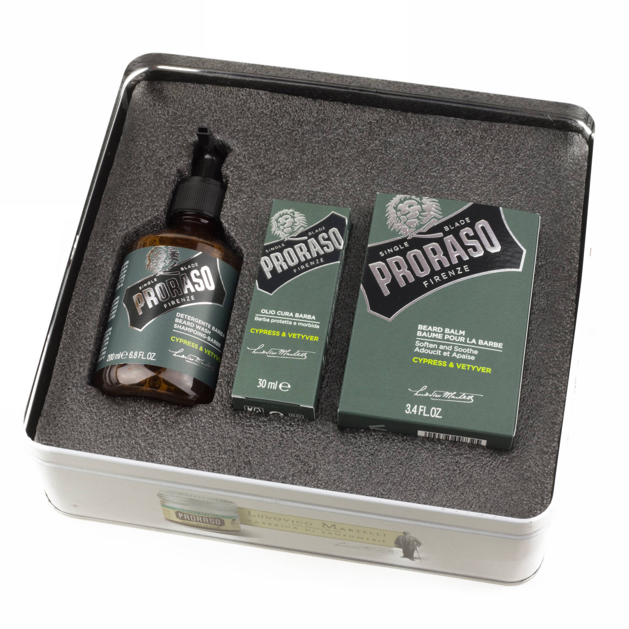 Proraso Gift Box Cypress and Vetyver  dárková sada péče o vousy