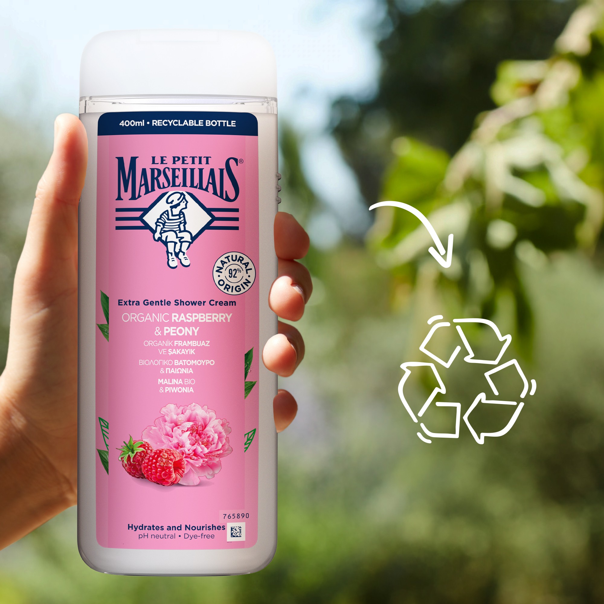 Le Petit Marseillais Raspberry & Peony sprchový gel 400 ml