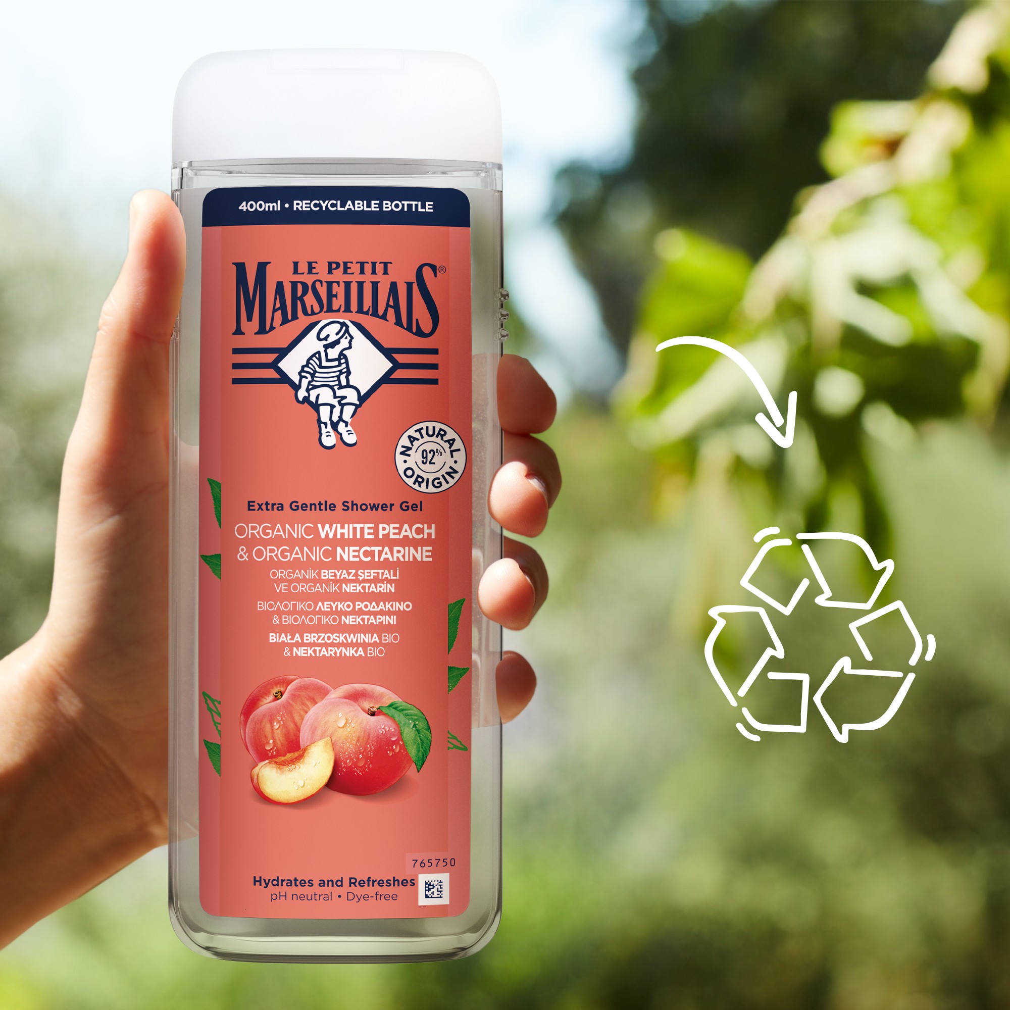 Le Petit Marseillais Peach & Nectarine sprchový gel 400 ml