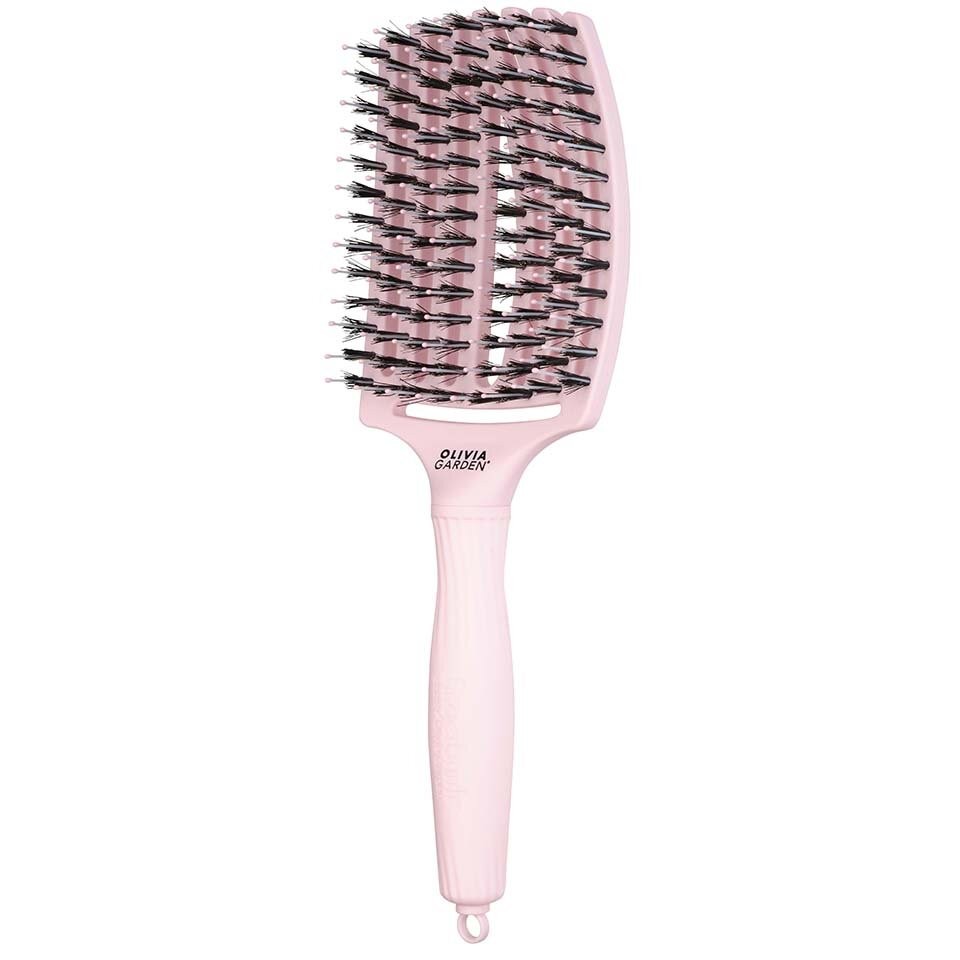 Olivia Garden Fingerbrush Care Iconic Boar & Nylon L kartáč na vlasy - Pastel Pink