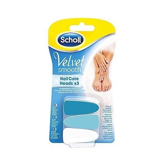 Scholl Velvet Smooth Nail Care Heads náhradní pilníky, 3ks