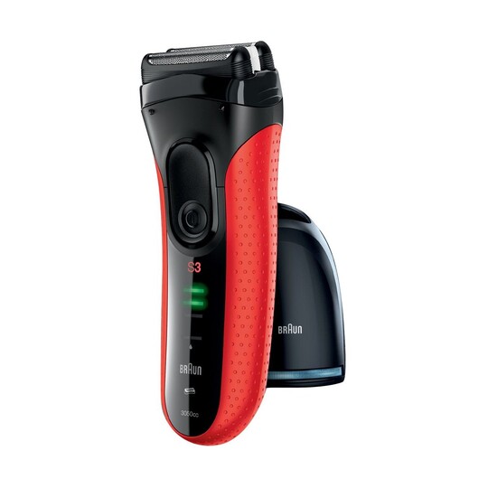 Braun Series 3-3050cc Clean&Charge holicí strojek ČERVENÝ -  POŠKOZENÝ OBAL