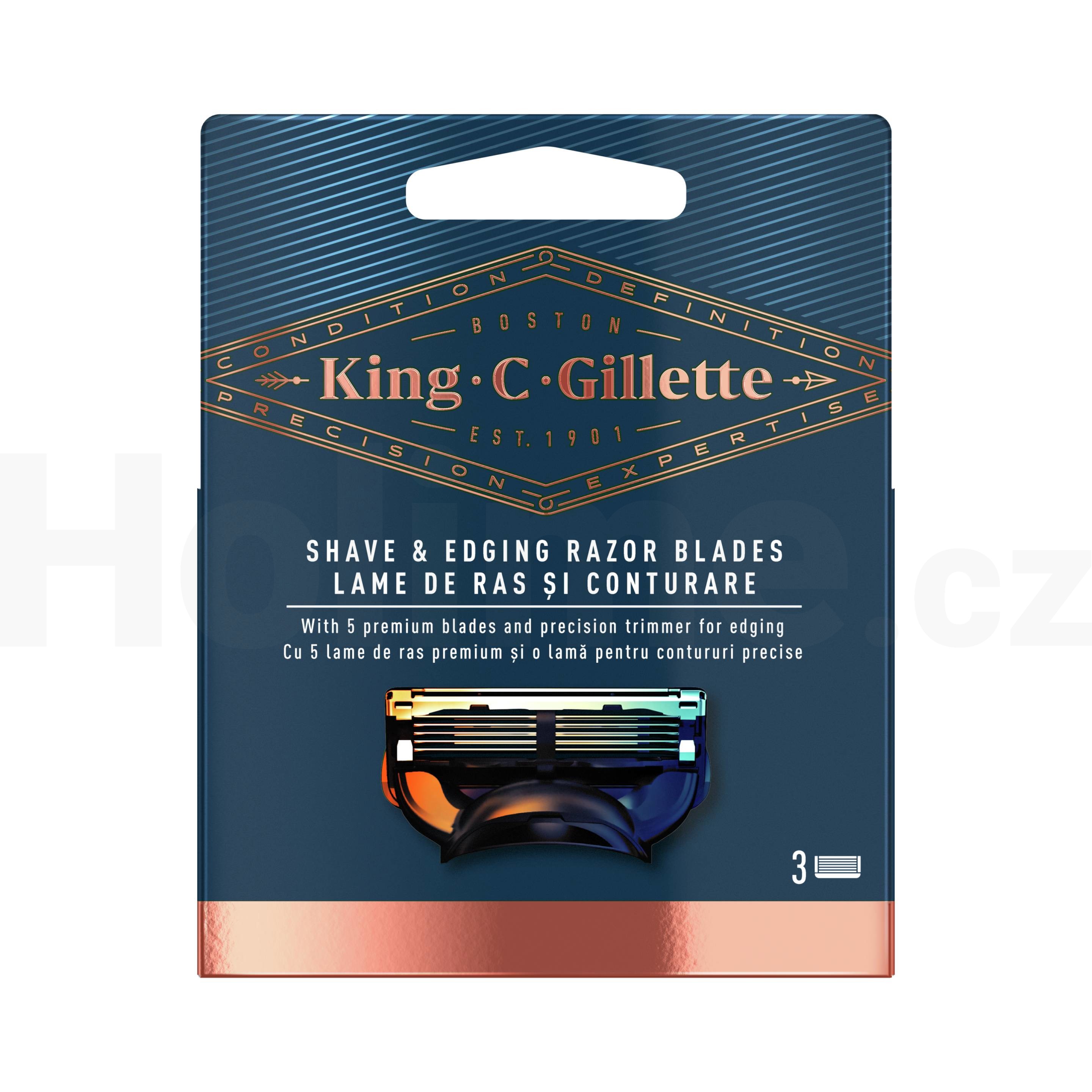 King C. Gillette Razor Blades náhradní hlavice 3 ks